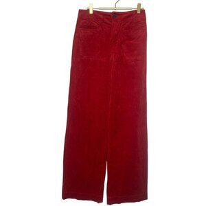Maeve By Anthropologie The Colette Corduroy Pants Womens Size 28 Red Wide Leg